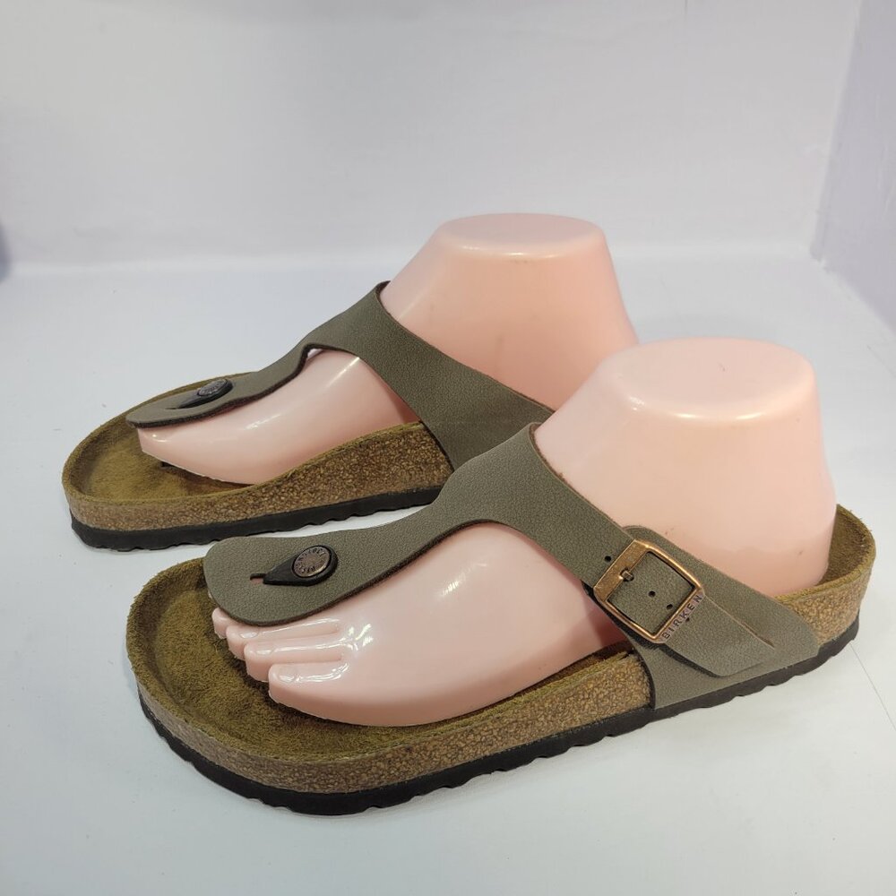 Birkenstock Gizeh Size 39 L8 M6 R Brown Biko Flor Slide Thong Sandals - Picture 7 of 11